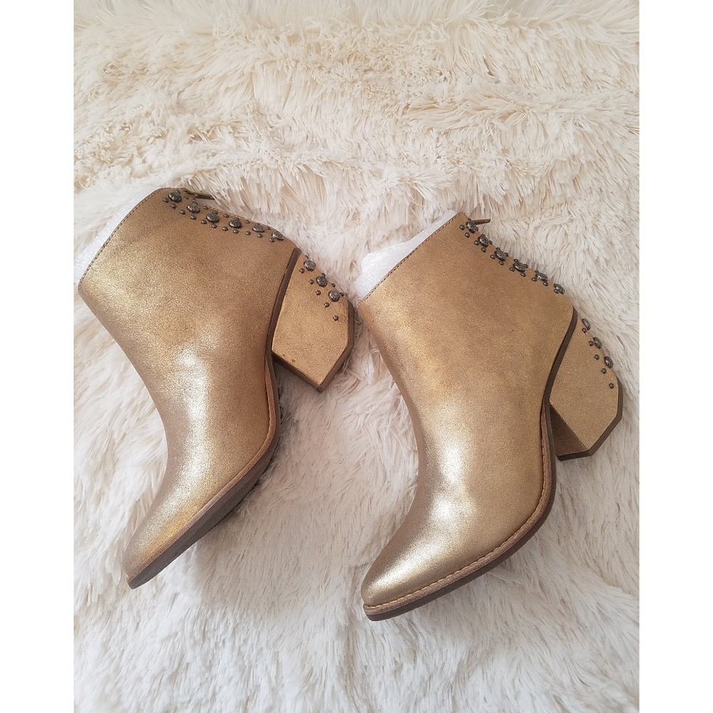 Matisse Orwell Metallic Gold Studded Booties